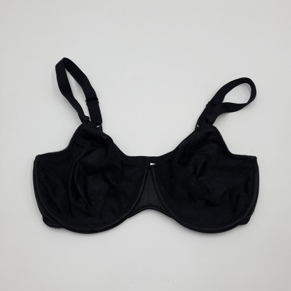 Bali Black Silver Lining Underwire Seamless Minimizer Bra Size 40C